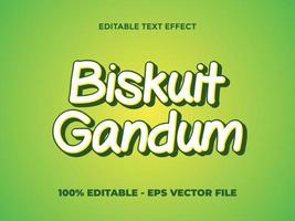 efecto de texto editable biskuit gandum vector