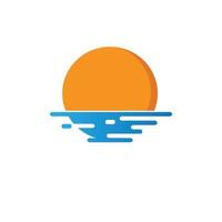 Sunset beach illustration vector