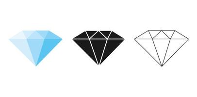 Diamond icon of 3 types vector