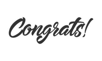Congrats lettering on white background vector