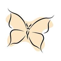 Vector isolated tiny one line butterfly drawing