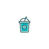 icono de línea de café helado. signo de estilo lineal para concepto móvil y diseño web. icono de vector de contorno. símbolo, ilustración de logotipo. gráfico vectorial