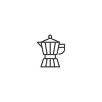 Moka pot line icon. linear style sign for mobile concept and web design. Outline vector icon. Symbol, logo illustration. Vector graphic