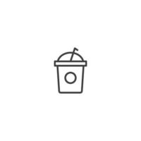 icono de línea de café helado. signo de estilo lineal para concepto móvil y diseño web. icono de vector de contorno. símbolo, ilustración de logotipo. gráfico vectorial