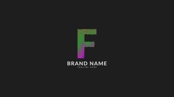 letter F wavy rainbow abstract colorful logo for creative and innovative company brand. print or web vector design element