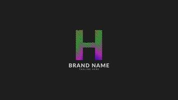 letter H wavy rainbow abstract colorful logo for creative and innovative company brand. print or web vector design element