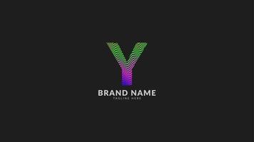 letter Y wavy rainbow abstract colorful logo for creative and innovative company brand. print or web vector design element