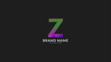 letter Z wavy rainbow abstract colorful logo for creative and innovative company brand. print or web vector design element