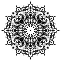 diseño de vector de escudo de pétalo de esquema de arte de mandala abstracto para web o elemento de impresión