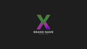 letter X wavy rainbow abstract colorful logo for creative and innovative company brand. print or web vector design element