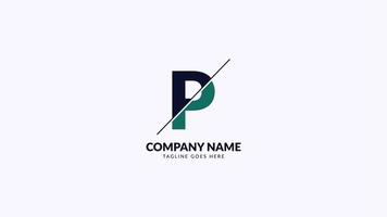 letra p en rodajas diseño de vector de logotipo corporativo y financiero profesional