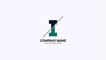 letter I sliced professional corporate and finance logo vector design