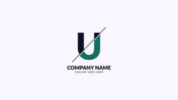 letter U sliced professional corporate and finance logo vector design