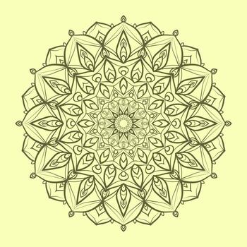 abstract mandala art with youth and soft color circular decoration for web or print vector design element