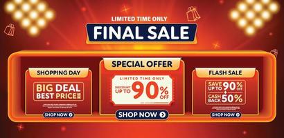 Final sale banner template design for web or social media. vector