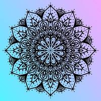 abstract mandala art outline petal vector design with soft gradient background