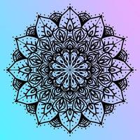 abstract mandala art outline petal vector design with soft gradient background