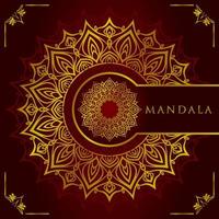 luxurious golden foil mandala vector design with royal red background for web or print element