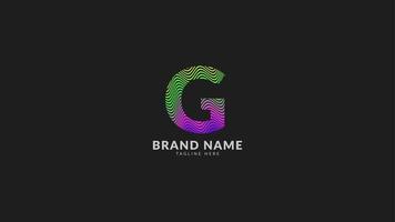 letter G wavy rainbow abstract colorful logo for creative and innovative company brand. print or web vector design element