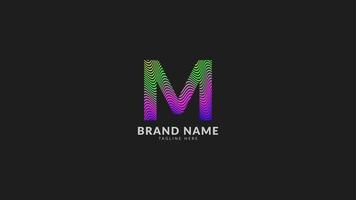 letter M wavy rainbow abstract colorful logo for creative and innovative company brand. print or web vector design element