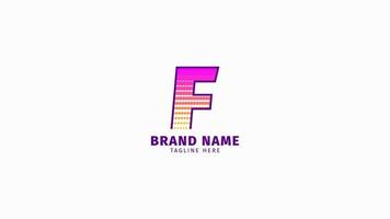 letter F halftone trendy bright color logo vector design element