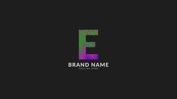 letter E wavy rainbow abstract colorful logo for creative and innovative company brand. print or web vector design element