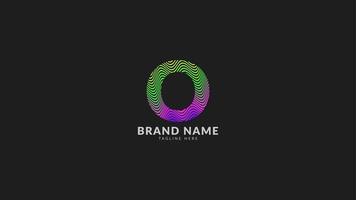 letter O wavy rainbow abstract colorful logo for creative and innovative company brand. print or web vector design element