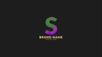 letter S wavy rainbow abstract colorful logo for creative and innovative company brand. print or web vector design element