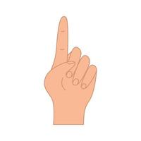 gesticular el dedo índice de la mano hacia arriba, ilustración vectorial de aislar en blanco. vector