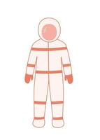 icono de cosmonauta. astronauta en un traje espacial, ilustración de dibujos animados aislada en blanco. vector