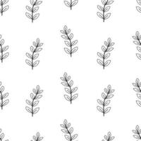 plantas de campo de patrones sin fisuras, hierba de pradera y flores. ilustración de garabato vectorial vector