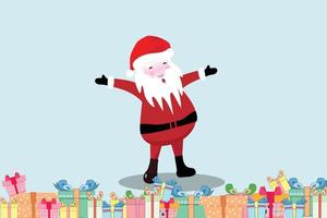 santa with gift. vector