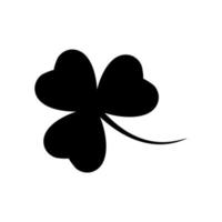 shamrock icon silhouette isolated on white background vector