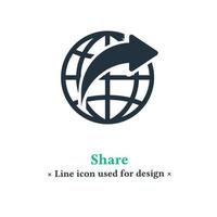 Share news icon isolated on a white background.  share news, information symbol for web and mobile apps.  Vector illustration