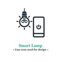 Smart light icon vector isolated on a white background.  Light control symbol sign, smart home, electric lighting.