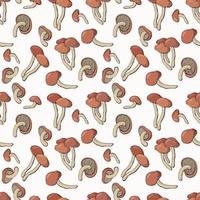 Honey mushrooms. Hand-drawn seamless pattern. vector