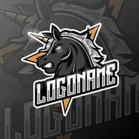 Horse mascot logo esport template vector