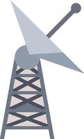 Antena para recibir señales de radio y televisión. torre de radar construcciones industriales metalicas. ondas de radio y comunicaciones. ilustración plana de dibujos animados