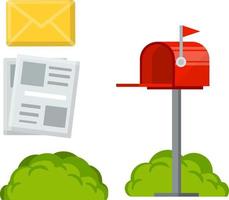 Open mailbox. Mail and message. vector