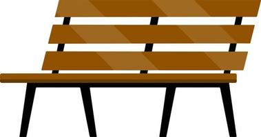 Wooden bench. A place to relax in the Park and on the street. Urban element for sitting. Long chair. Cartoon flat illustration vector