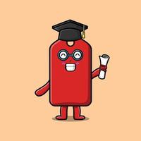 Cute cartoon price tag student on graduation day vector