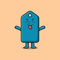 Cute cartoon price tag with flashy expression vector