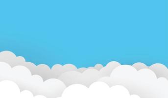 blue Paper cut style. business background clouds vector