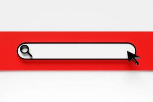 Ilustración 3d, elemento de diseño de la barra de búsqueda en un fondo. barra de búsqueda para sitio web e interfaz de usuario, aplicaciones móviles. foto