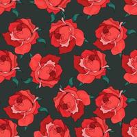 Rose Flower, Floral Seamless Pattern Background vector