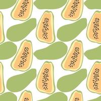 Modern Abstract Minimalist Fruit Papaya Seamless Pattern Background vector