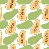 Modern Abstract Minimalist Fruit Papaya Seamless Pattern Background vector