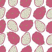 Modern Abstract Minimalist Fruit Dragon Fruit Seamless Pattern Background vector