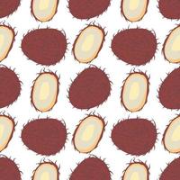 Fondo de patrón sin costuras de rambután de fruta minimalista abstracto moderno vector