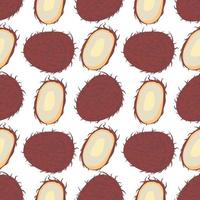 Modern Abstract Minimalist Fruit Rambutan Seamless Pattern Background vector